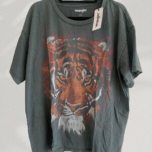 Wrangler Vintage Style Oversized Tiger Tee | Faded Black